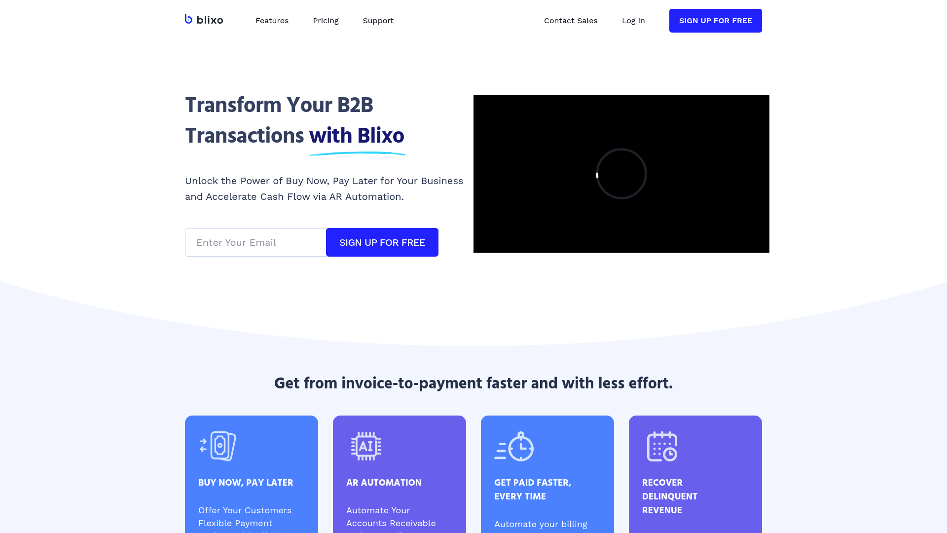 Screenshot: Blixo staging sign‑up flow illustrating the onboarding experience.