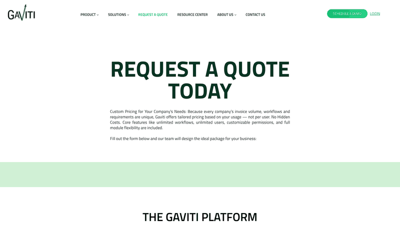 Screenshot: Gaviti’s pricing and plan comparison, highlighting cost‑effective tiers for different business sizes.