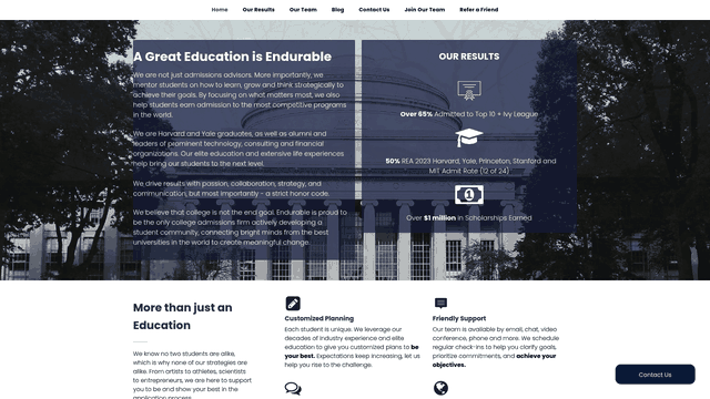 Screenshot: Highlights Endurable’s panel approach to refining and structuring students’ stories before writing.
