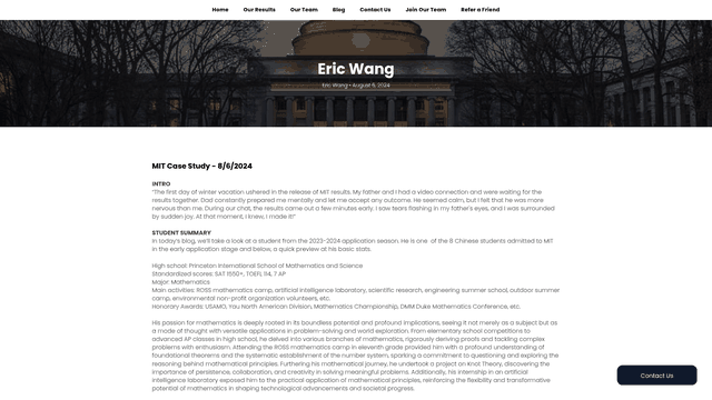 Screenshot: Contact form from the MIT Case Study page, showing how readers can book a free consultation.