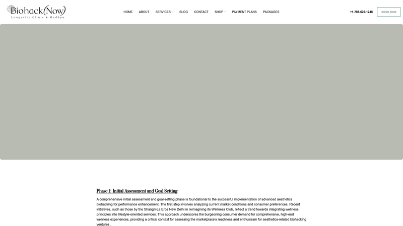 Screenshot: Full-page view of the Advanced Aesthetics checklist, outlining aesthetic biohacking techniques and treatments.