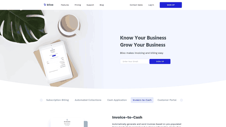 Screenshot: Invoice‑to‑Cash feature details