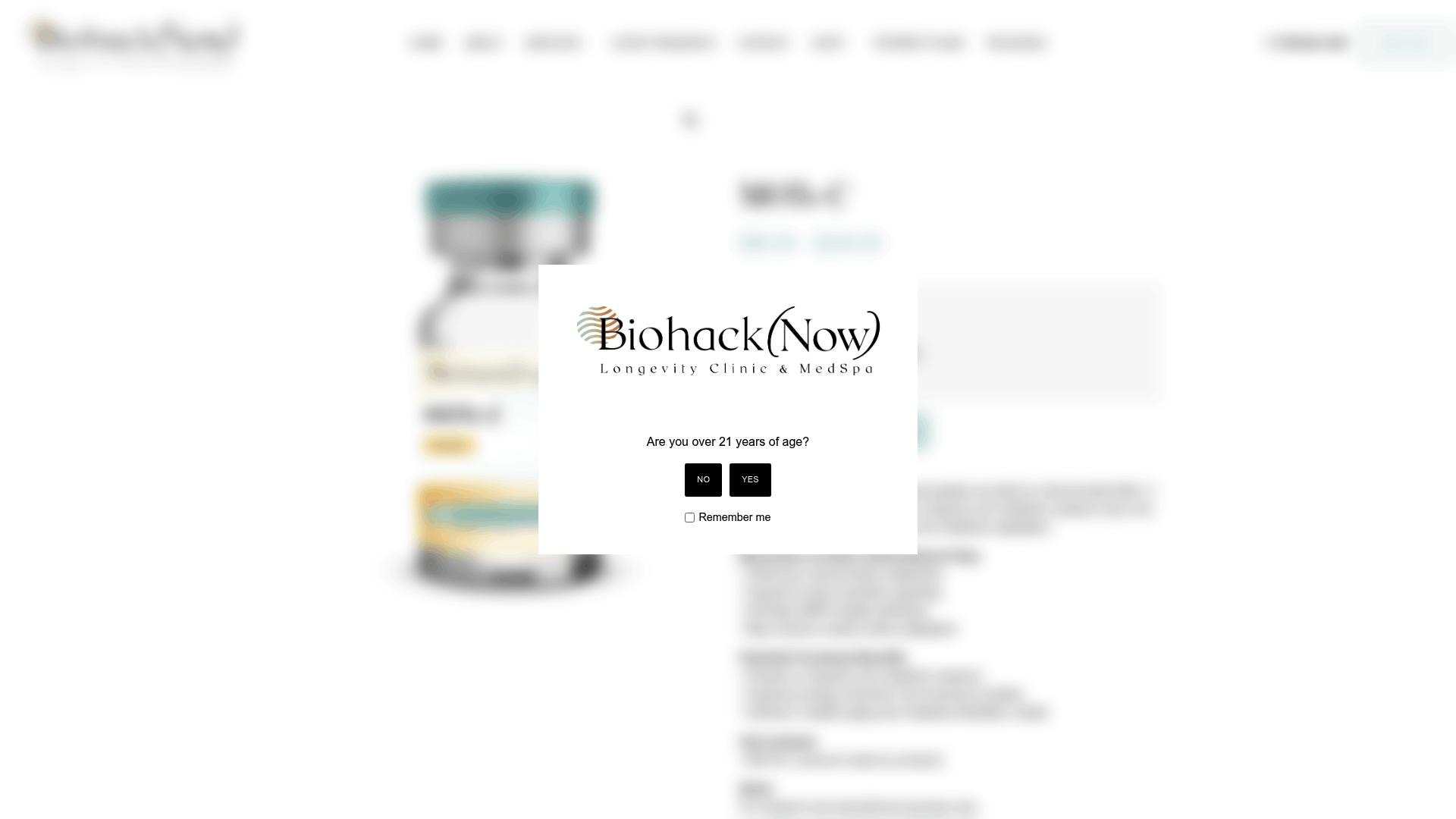 Screenshot: Screenshot of the MOTS‑C product page showing dosage options, scientific background, mechanism of action and safety notes.