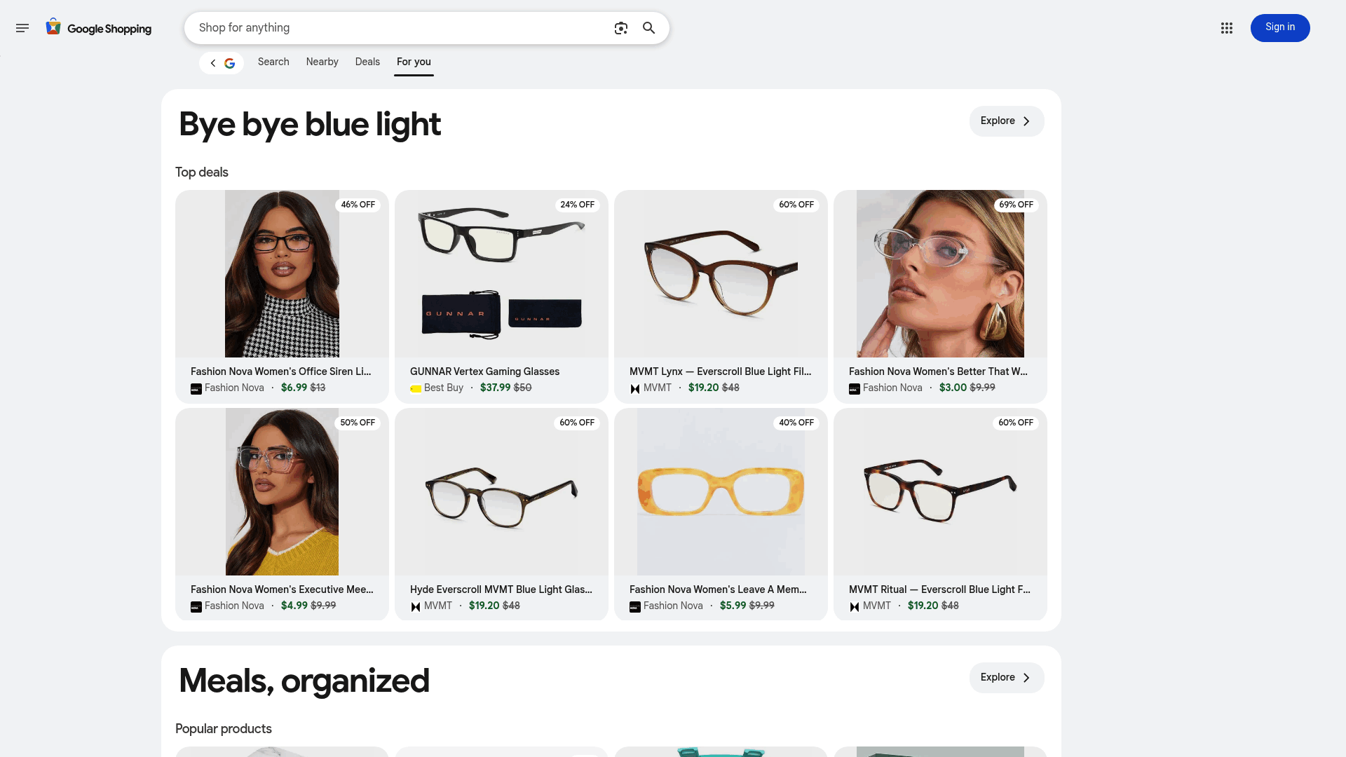Screenshot: Google Shopping homepage, a typical price‑comparison platform used by many shoppers.