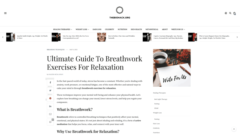 Quick Breathing Technique to Calm Your Nervous System – BiohackNow ...