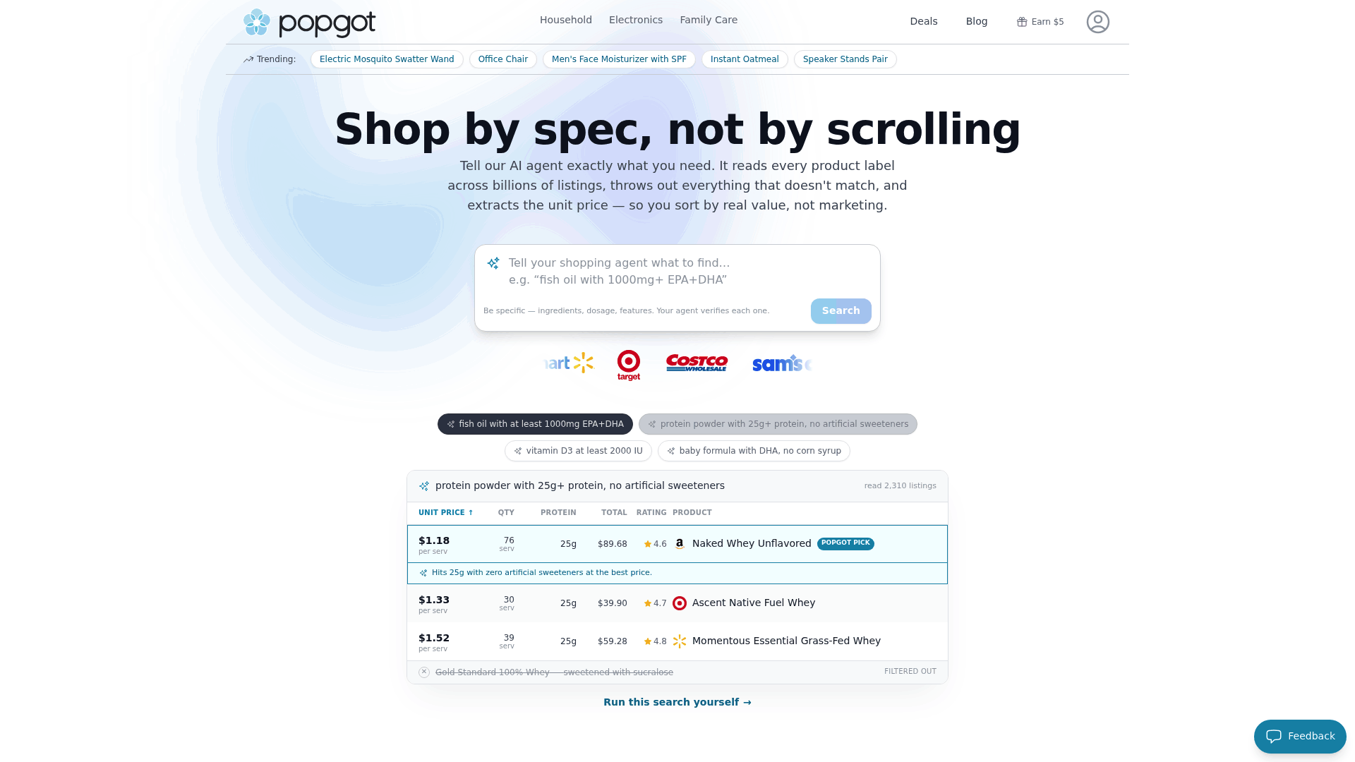 Screenshot: The pricing table for Popgot's subscription plans, displaying costs and plan benefits.