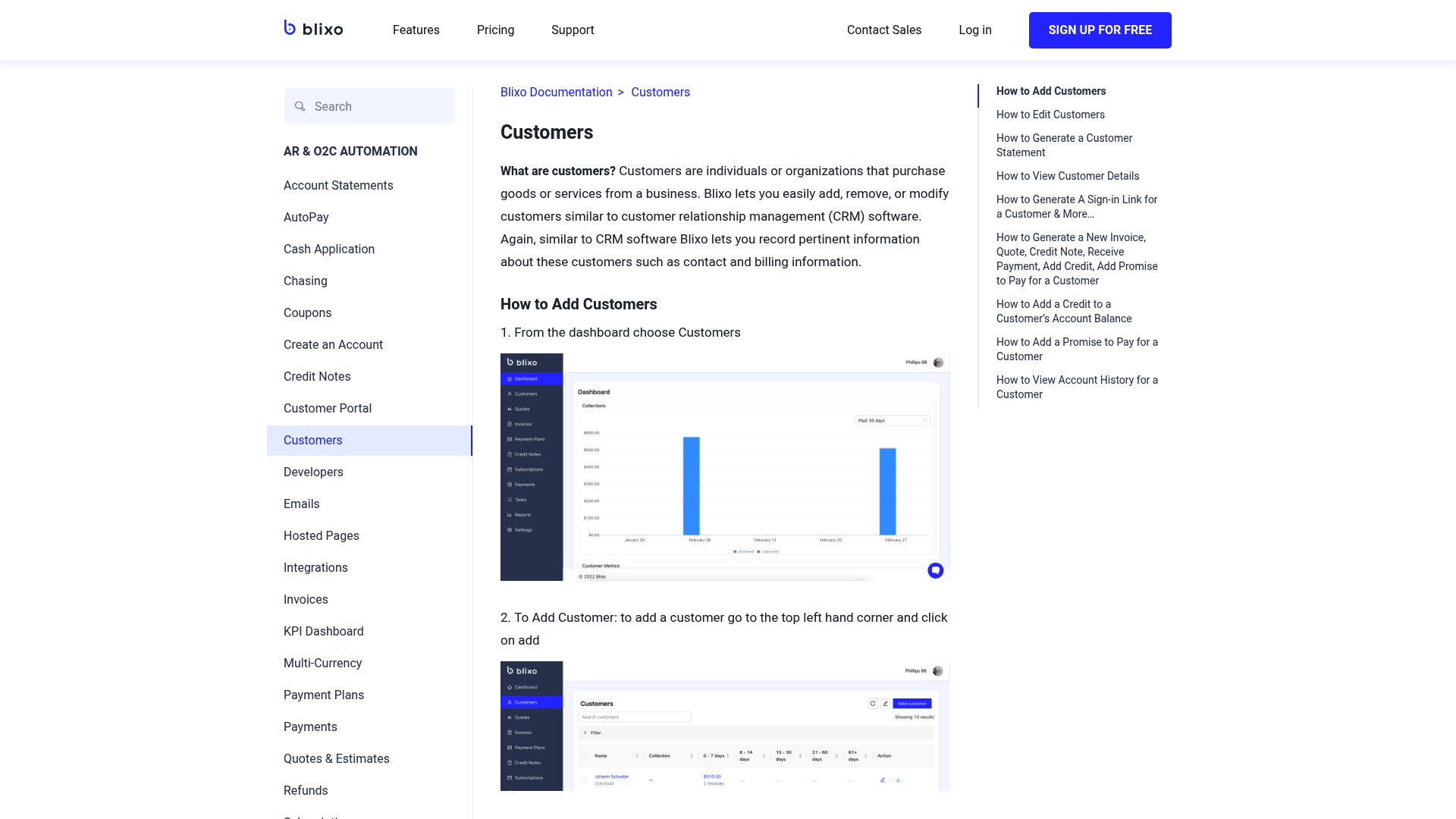 Screenshot: Screenshot of the ‘Add Customer’ interface with its three tabs and key fields.