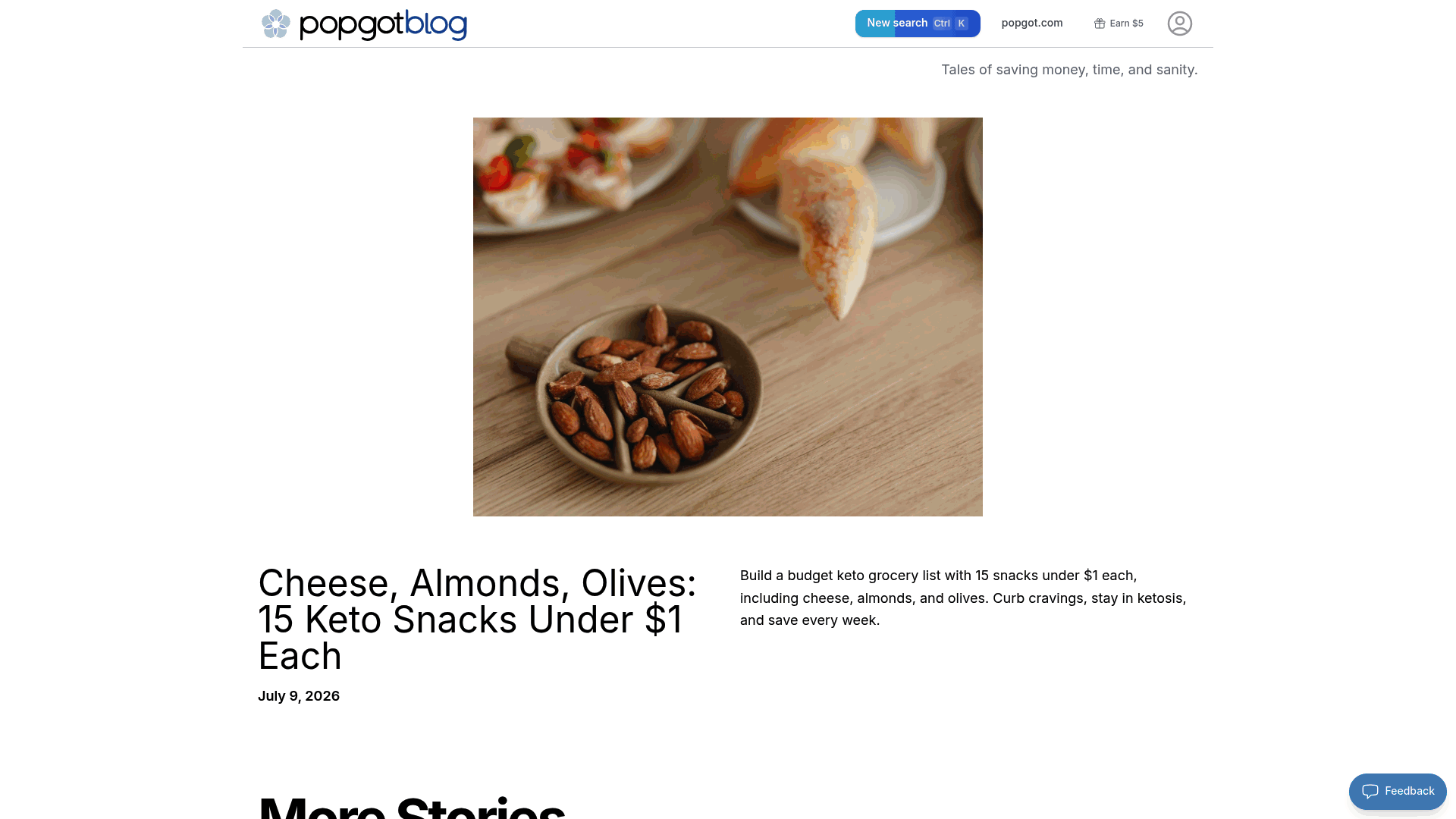 Screenshot: Blog post highlighting Popgot's advantage over generic price comparison tools with a focus on shampoo and cleaning supplies.