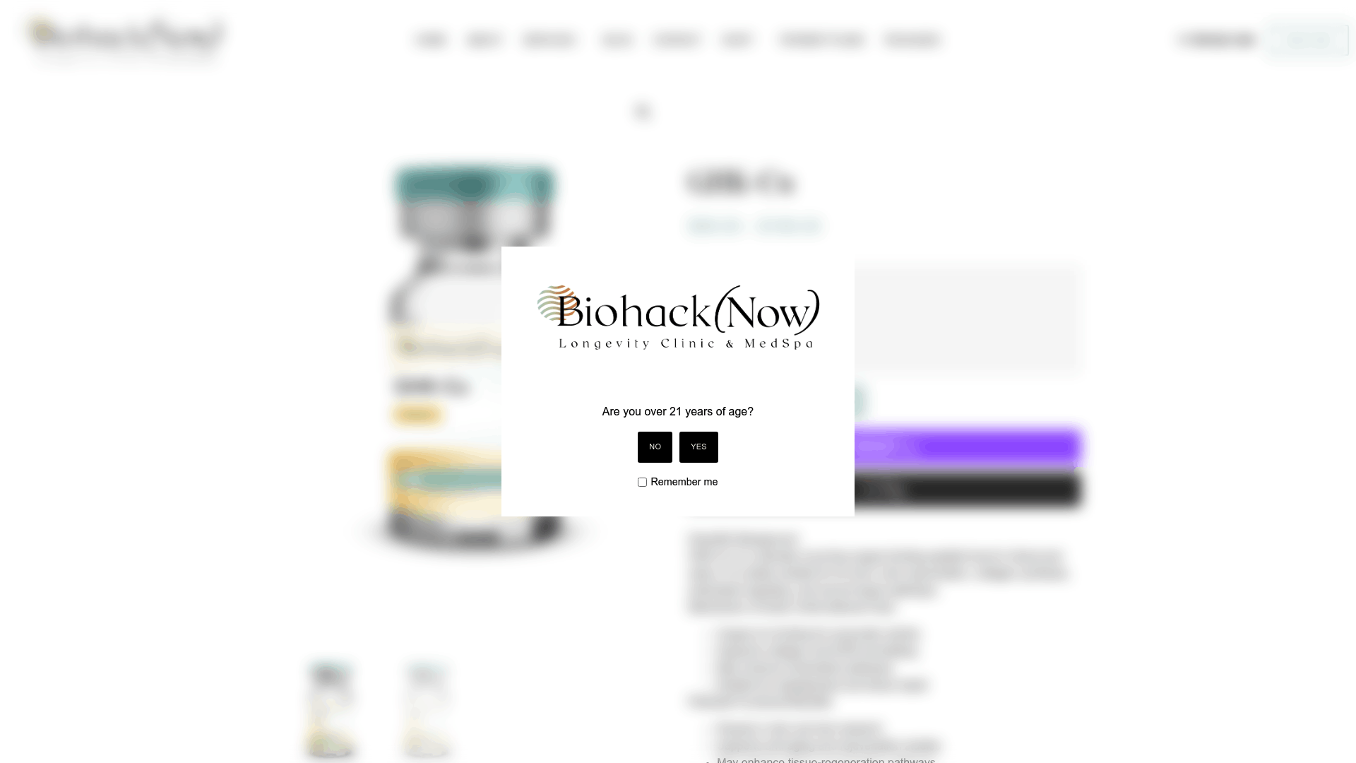Screenshot: Product page for GHK‑Cu, a copper‑binding peptide that promotes collagen synthesis and is highlighted as a top collagen type for hair health.