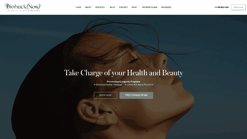 Screenshot: Full homepage showcasing the brand, key product categories, and call‑to‑action for consultations.
