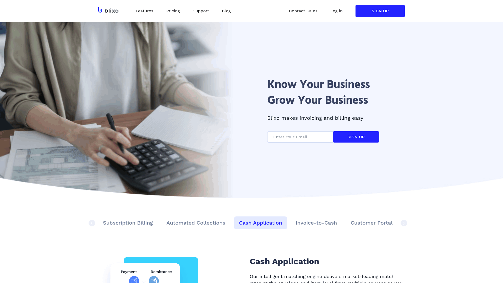 Screenshot: Blixo cash application AI matching engine