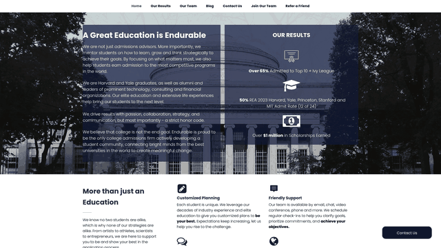 Screenshot: Screenshot of the MIT Case Study card on the Endurable Education homepage.
