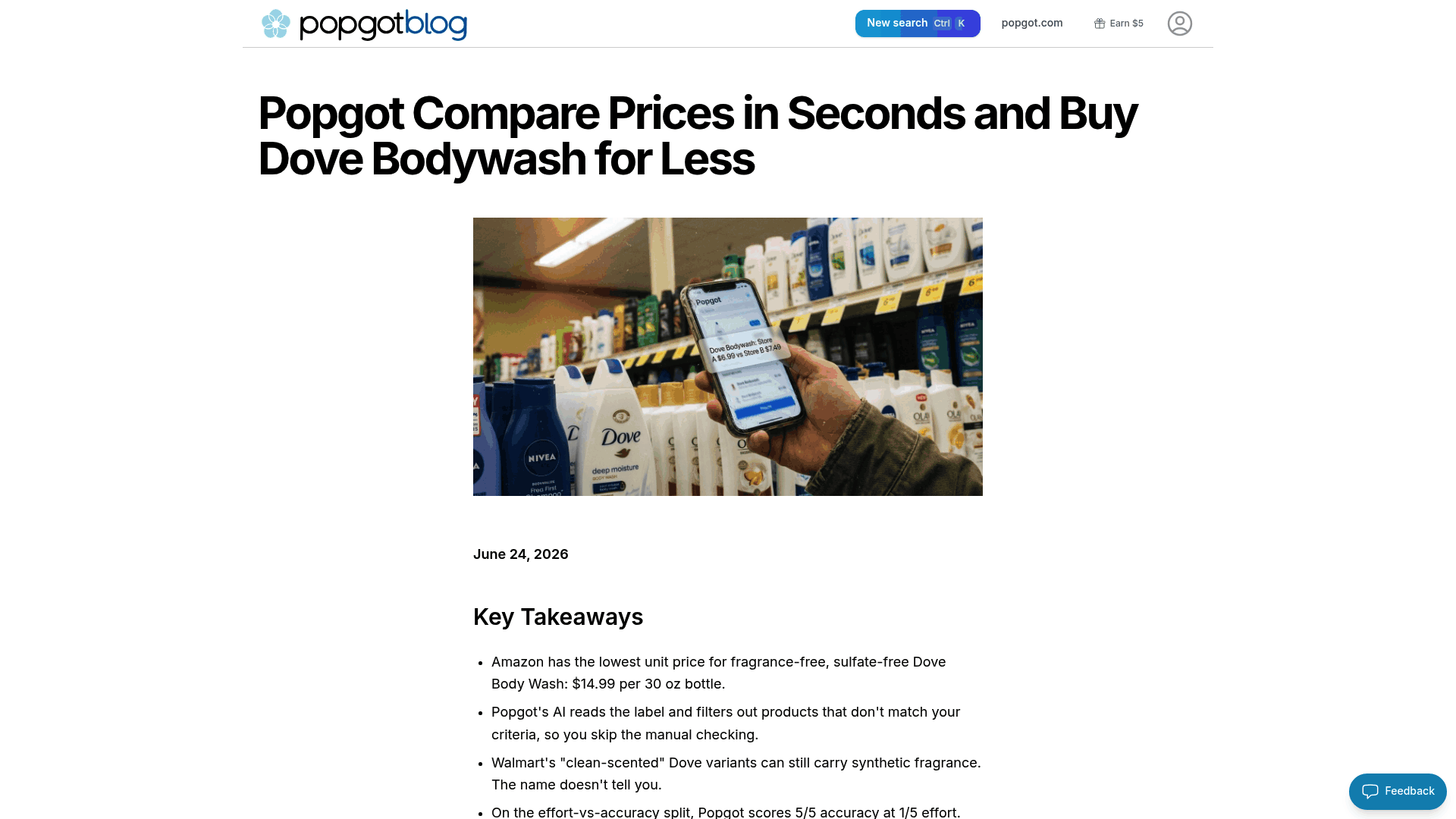 Screenshot: Feature comparison table between Popgot and generic tools, emphasizing ingredient filters, accuracy, and price alerts.