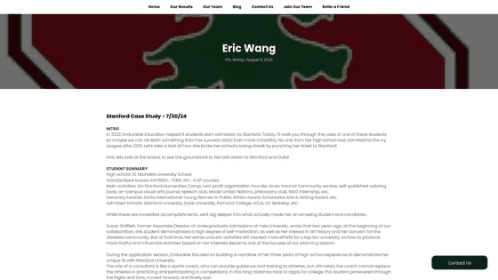Screenshot: A full case study highlighting personalized support, frequent communication, and successful outcomes.