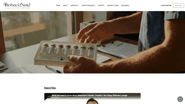 Screenshot: Displays the detailed comparison table that lists key features, benefits, and drawbacks of Melanotan I vs Melanotan II.