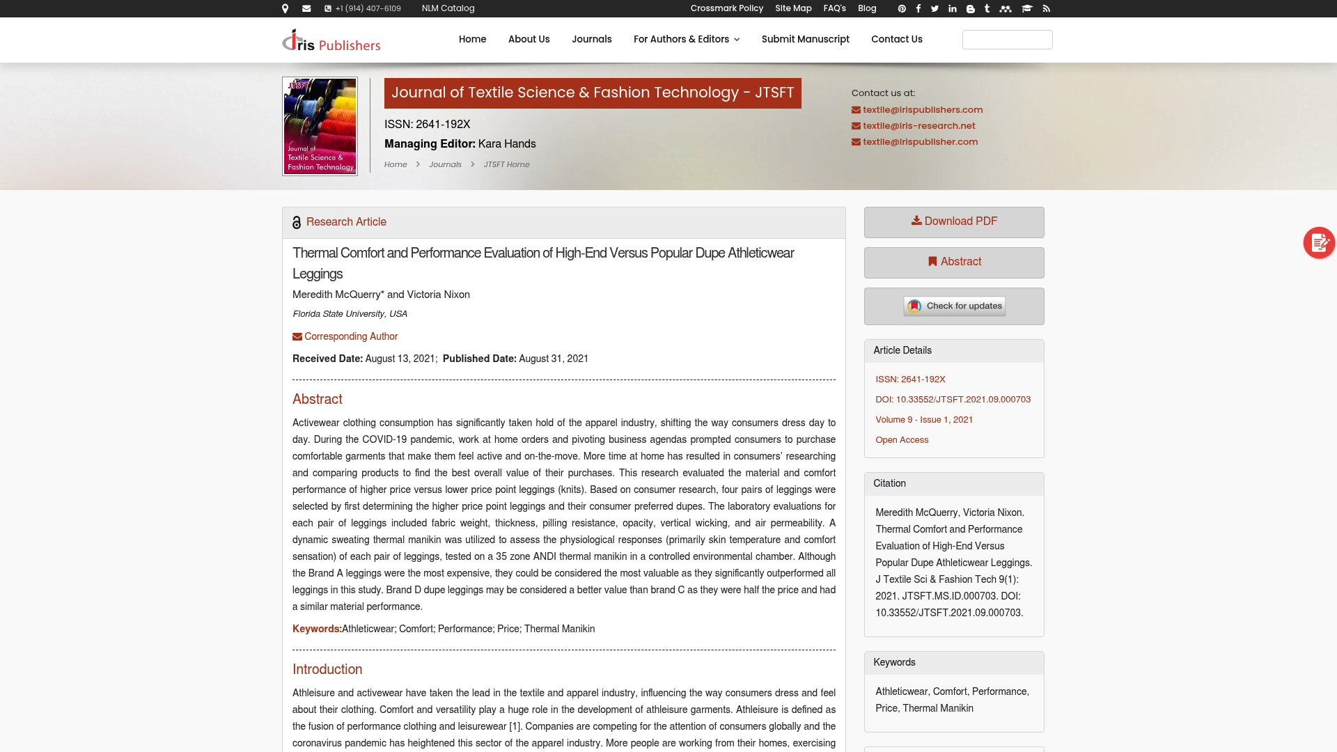 Screenshot: Displays Table 2 with fiber content and price information for high‑end and dupe leggings.