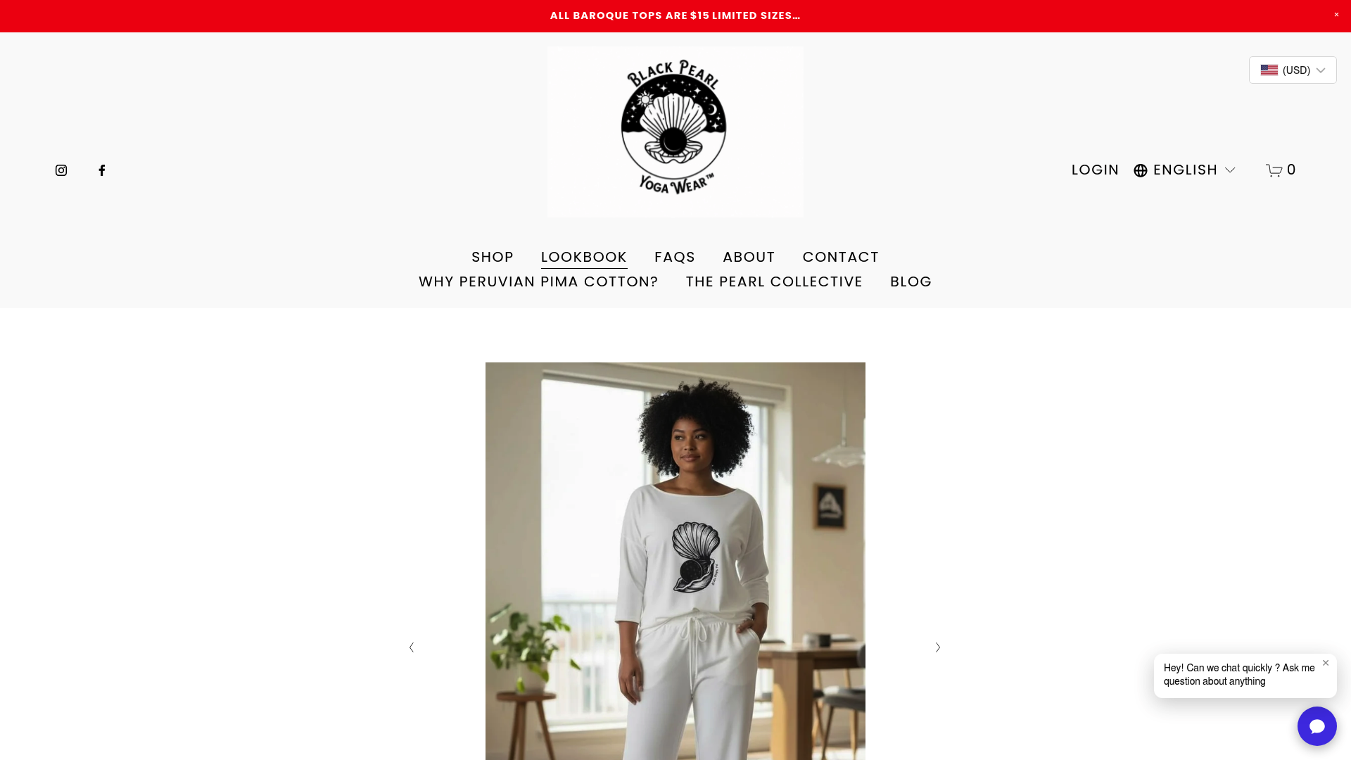 Screenshot: Lookbook gallery displaying mixed‑fabric outfits that combine Pima cotton and synthetic blends.