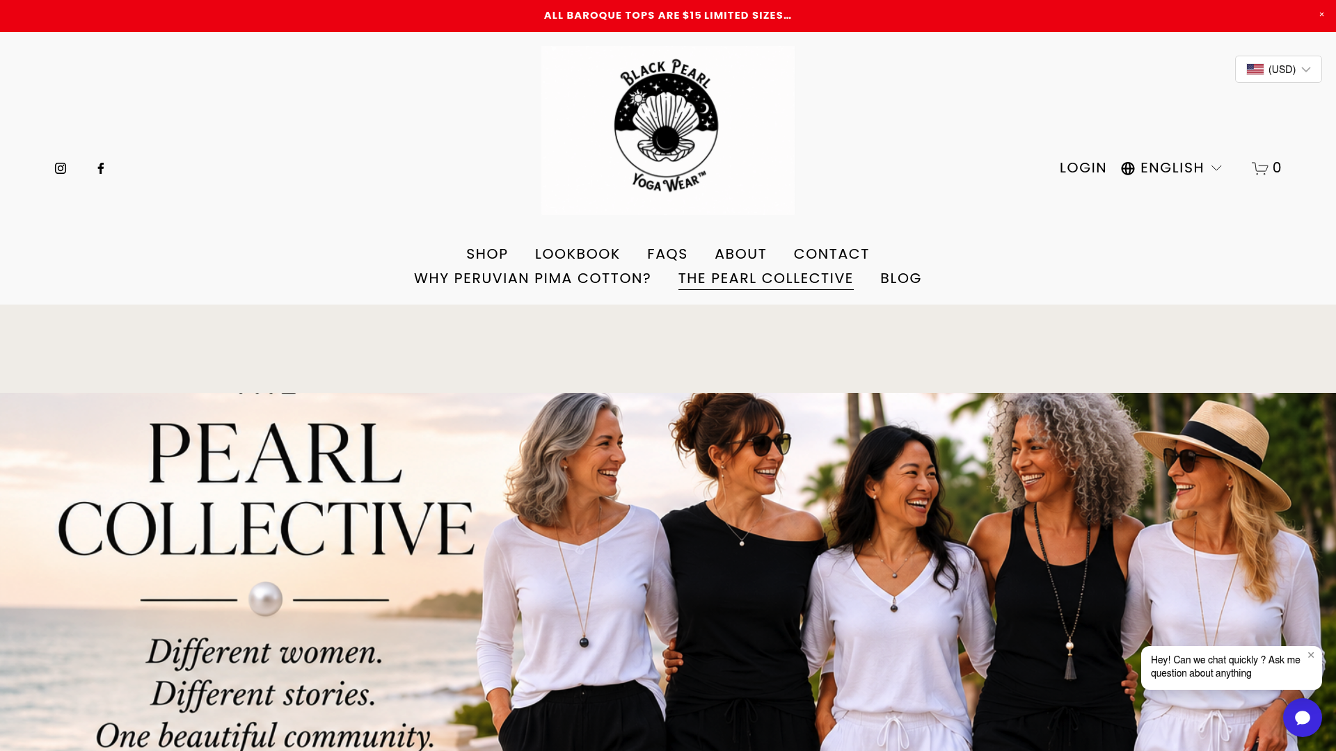 Screenshot: Community page that highlights member stories and the brand's empowerment focus.