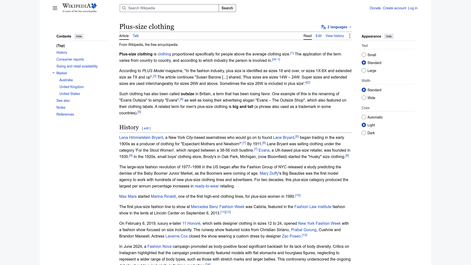 Screenshot: Summary of plus‑size market size, consumer expectations, and reported fit issues