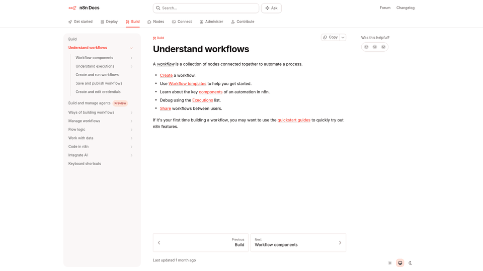 Screenshot: n8n workflow editor interface