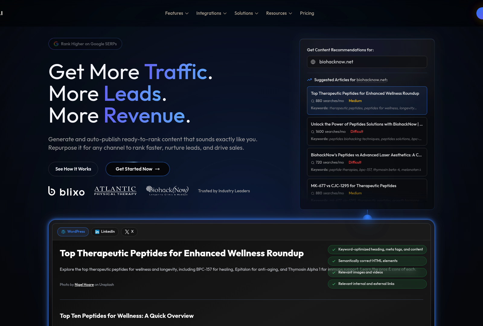 Screenshot: Landing page showcasing AnyPost’s value proposition and call‑to‑action