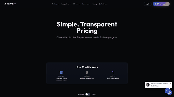 Screenshot: Pricing table highlighting the Growth plan that includes automated backlink generation and other value‑added services.