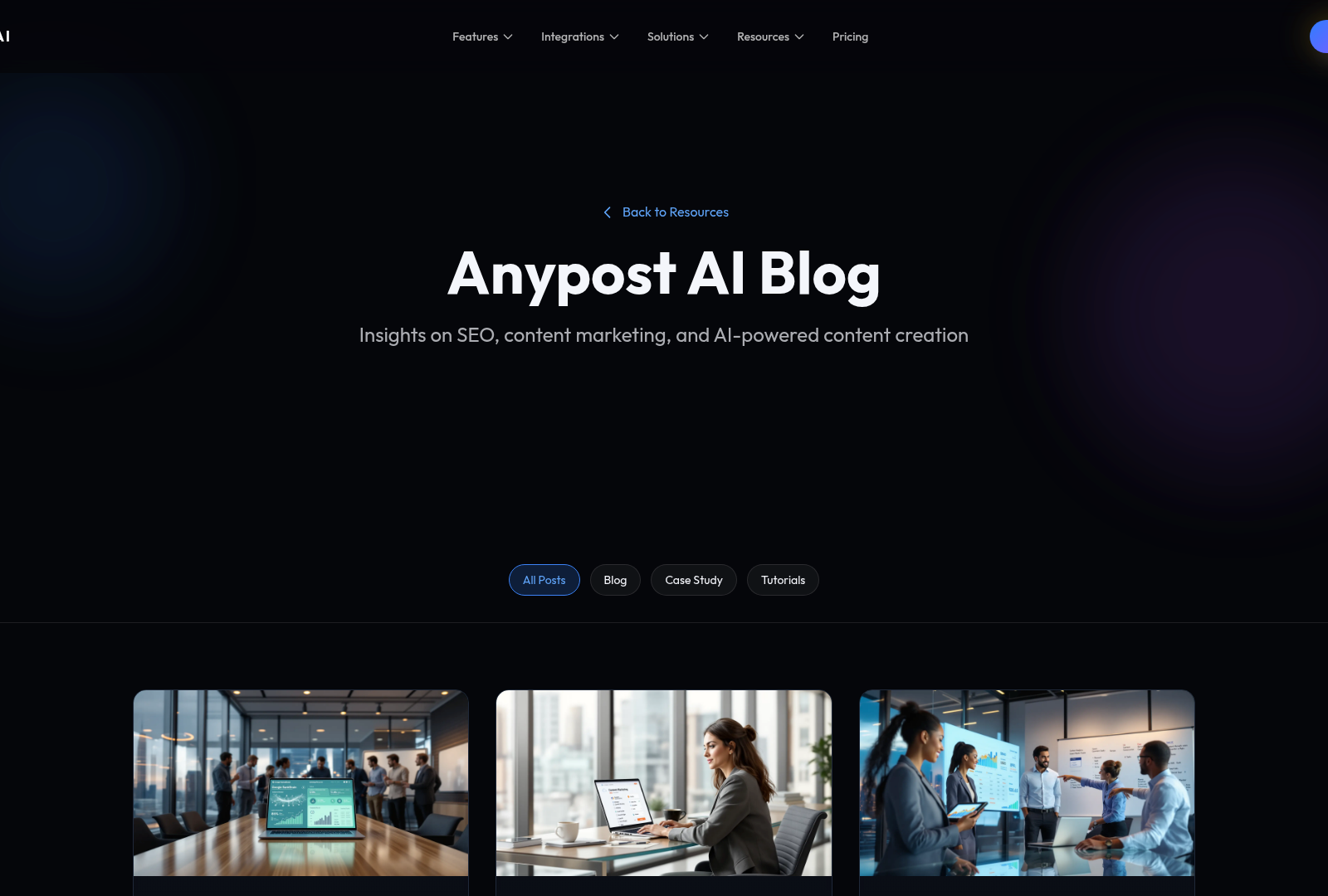 Screenshot: Blog page featuring articles on real‑world use cases and success stories.