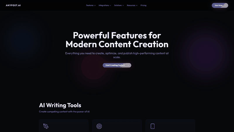Screenshot: Illustrates the platform’s Content Scheduling feature that allows planning and auto‑publishing content across multiple channels.