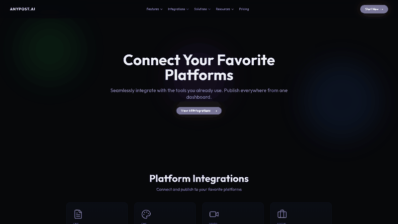 Screenshot: Integrations page screenshot displaying connectivity with Google My Business, Yelp, and other review platforms.