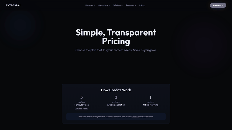 Screenshot: Pricing table screenshot highlighting the Pro and Scale plans that include advanced SEO tools and real‑time analytics.