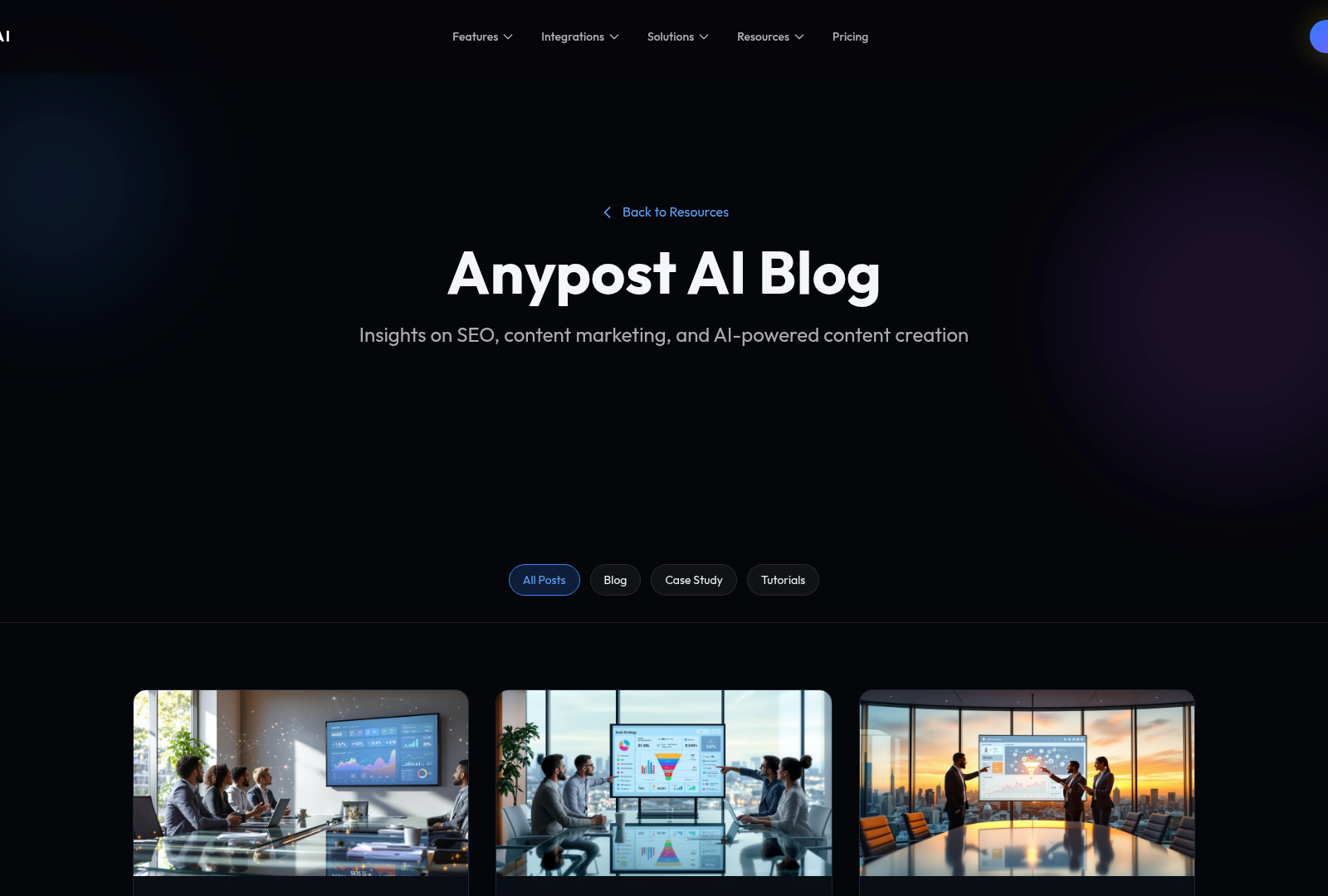 Screenshot: Provides a glimpse of the platform’s blog content, demonstrating scalable content output.