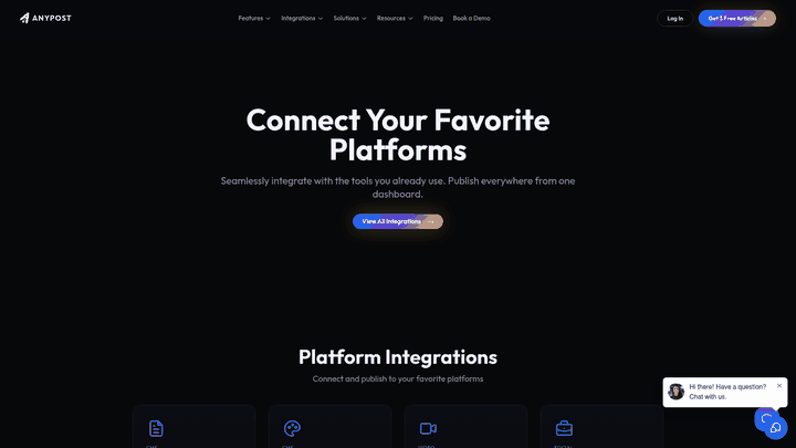 Screenshot: Displays the YouTube integration option, showing how users can upload videos directly from the dashboard with optimized titles and descriptions.
