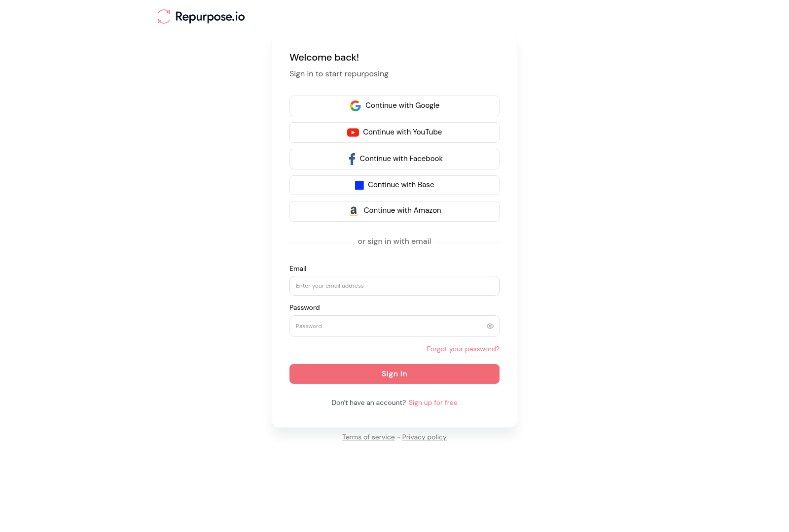 Screenshot: Login interface showing the primary entry point for users