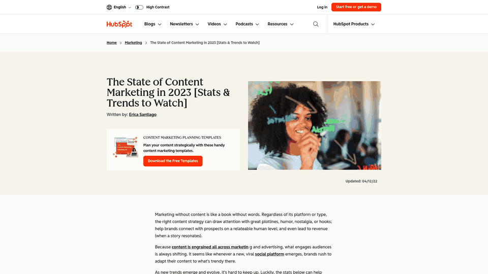 Screenshot: Full‑page infographic with statistics on content consumption, video dominance, and SEO impact.
