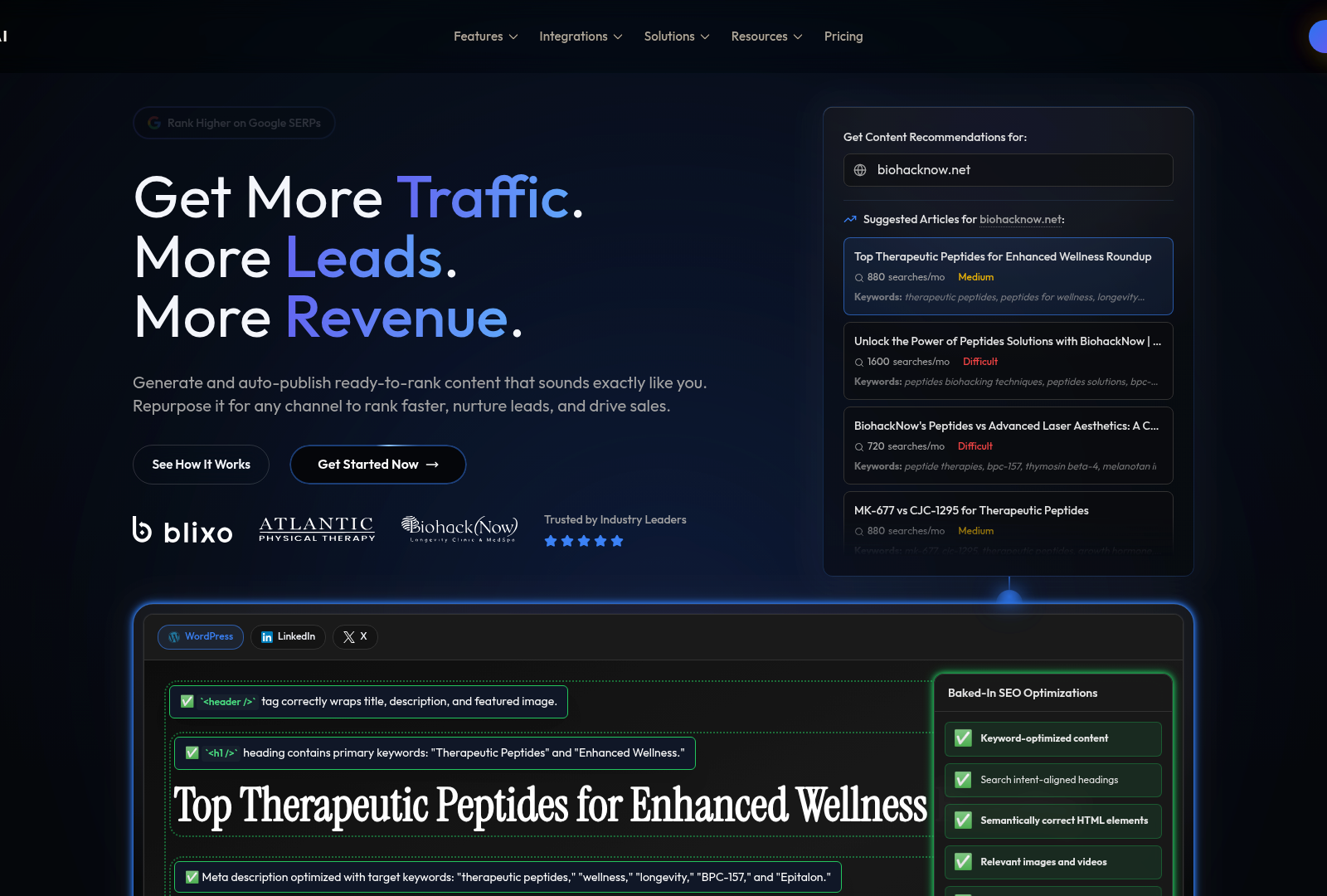 Screenshot: Landing page showcasing AnyPost’s tagline, core value proposition, and CTA to start a content journey.