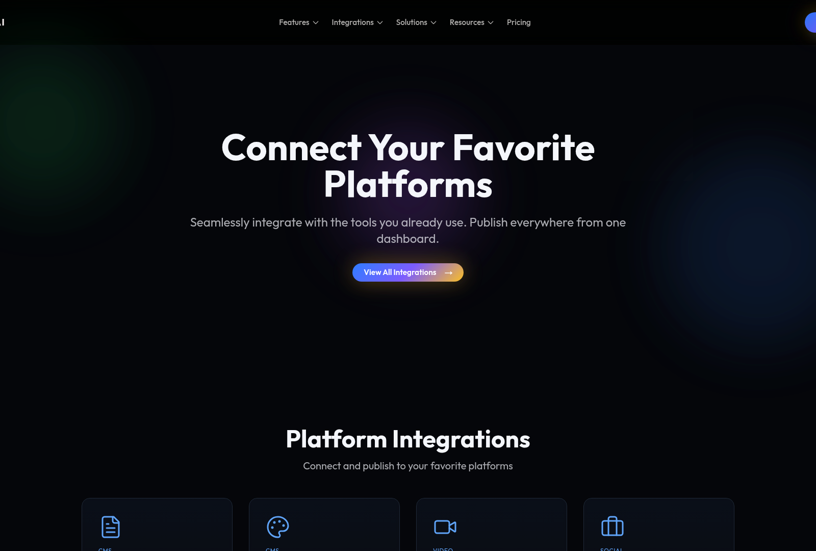 Screenshot: Illustrates the platform's ability to connect with popular tools, enabling seamless integration into existing workflows.