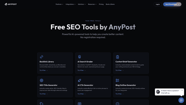 Screenshot: Meta Description Generator tool UI showing AI‑create, SEO‑friendly meta tags.
