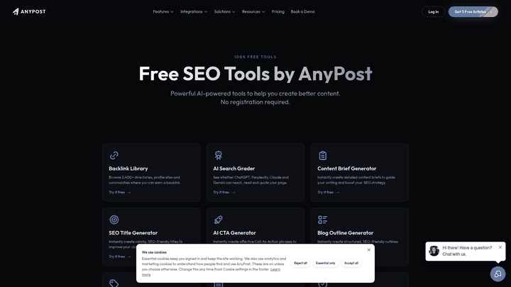Screenshot: AI Search Grader tool UI screenshot